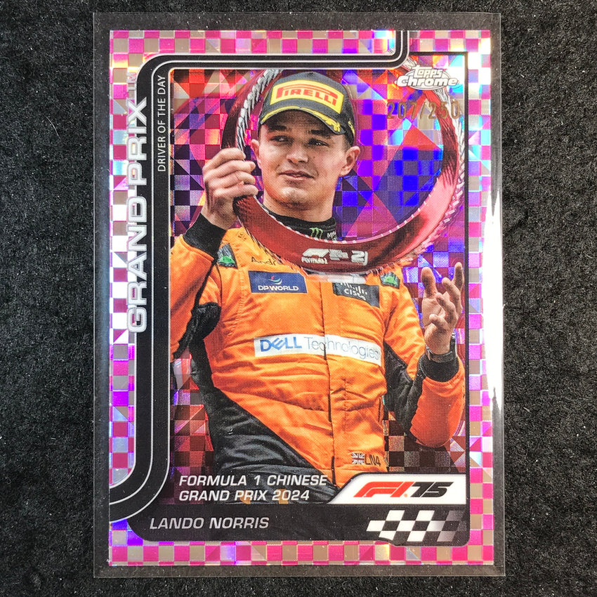 2025 Topps Chrome F1 LANDO NORRIS Pink Checker Flag 207/250 #126