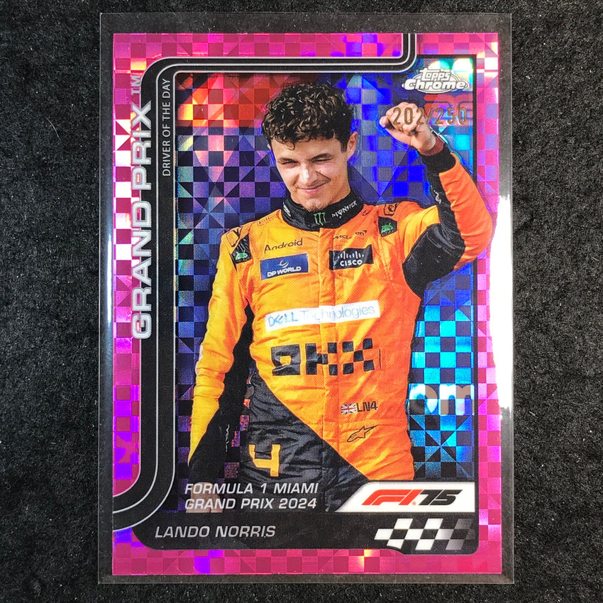 2025 Topps Chrome F1 LANDO NORRIS Pink Checker Flag 202/250 #127