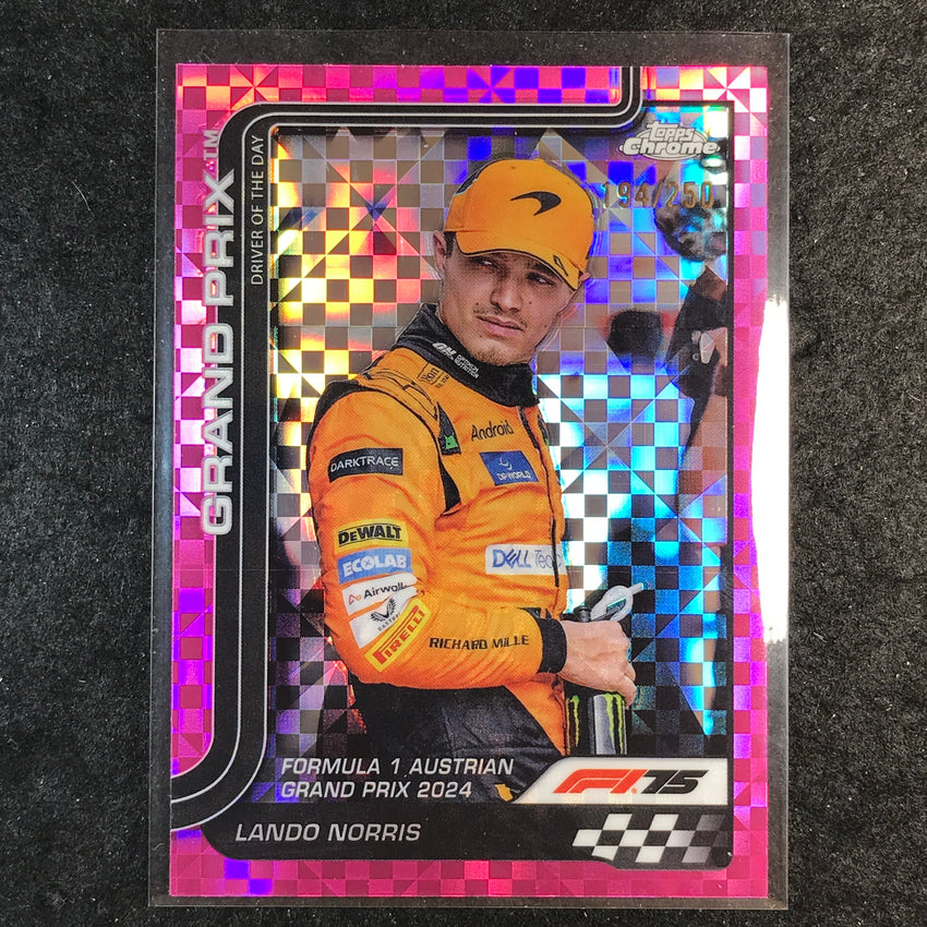 2025 Topps Chrome F1 LANDO NORRIS Pink Checker Flag 194/250 #132