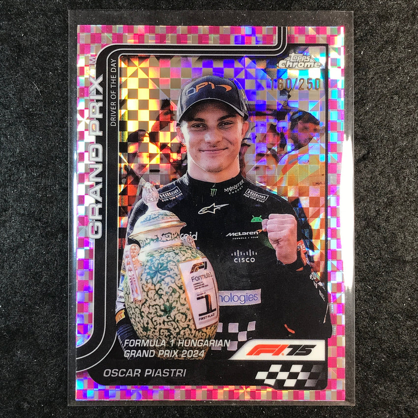 2025 Topps Chrome F1 OSCAR PIASTRI Pink Checker Flag 160/250 #134