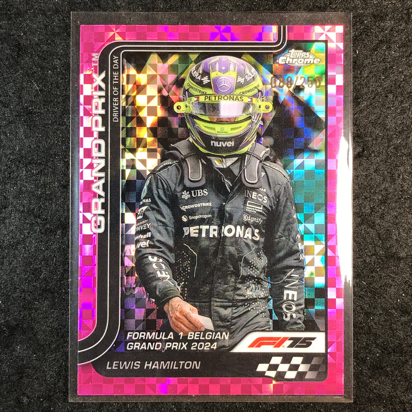 2025 Topps Chrome F1 LEWIS HAMILTON Pink Checker Flag 88/250 #135
