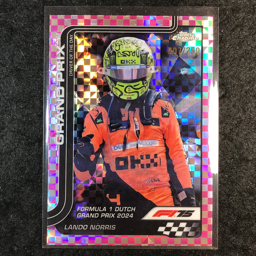 2025 Topps Chrome F1 LANDO NORRIS Pink Checker Flag 7/250 #136