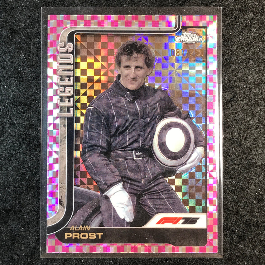 2025 Topps Chrome F1 ALAIN PROST Legends Pink Checker Flag 87/250 #149