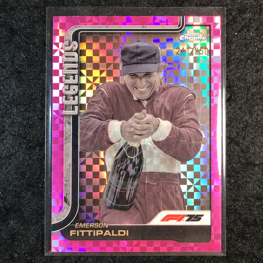 2025 Topps Chrome F1 EMERSON FITTIPALDI Legends Pink Checker Flag 241/250 #152