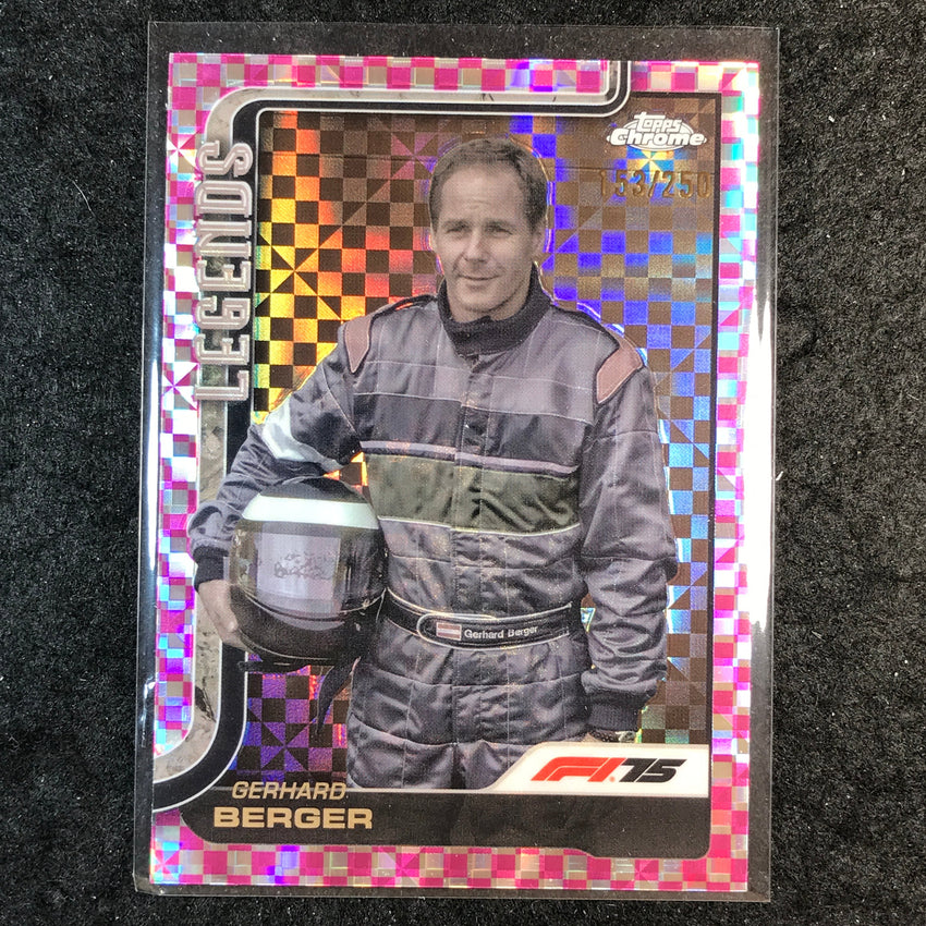 2025 Topps Chrome F1 GERHARD BERGER Legends Pink Checker Flag 153/250 #153
