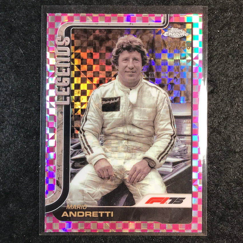 2025 Topps Chrome F1 MARIO ANDRETTI Legends Pink Checker Flag 172/250 #161