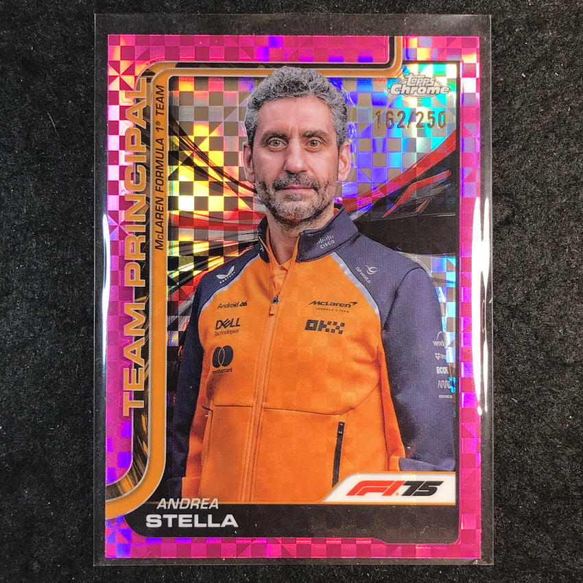 2025 Topps Chrome F1 ANDREA STELLA Team Principal Pink Checker Flag 162/250 #194