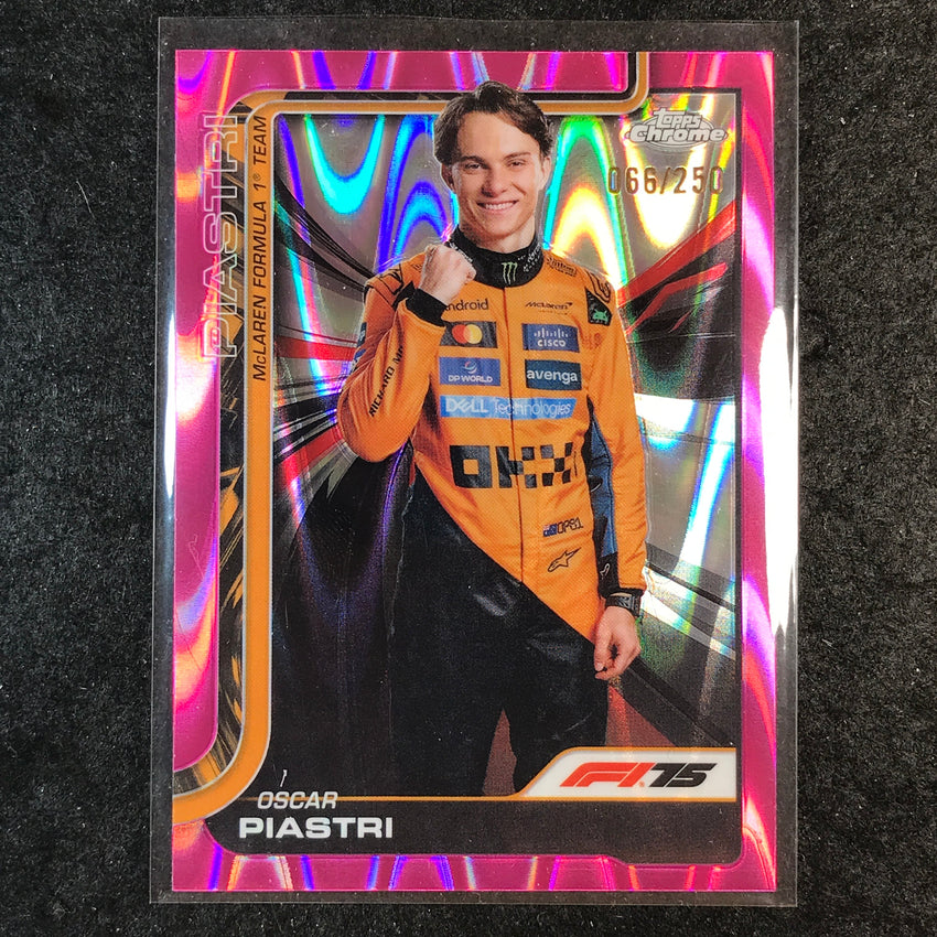 2025 Topps Chrome F1 OSCAR PIASTRI Pink RayWave 66/250 #6