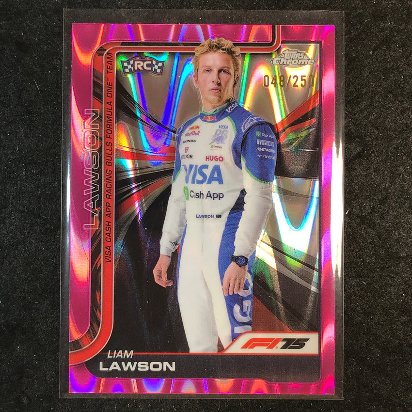 2025 Topps Chrome F1 LIAM LAWSON Rookie Pink RayWave 48/250 #11