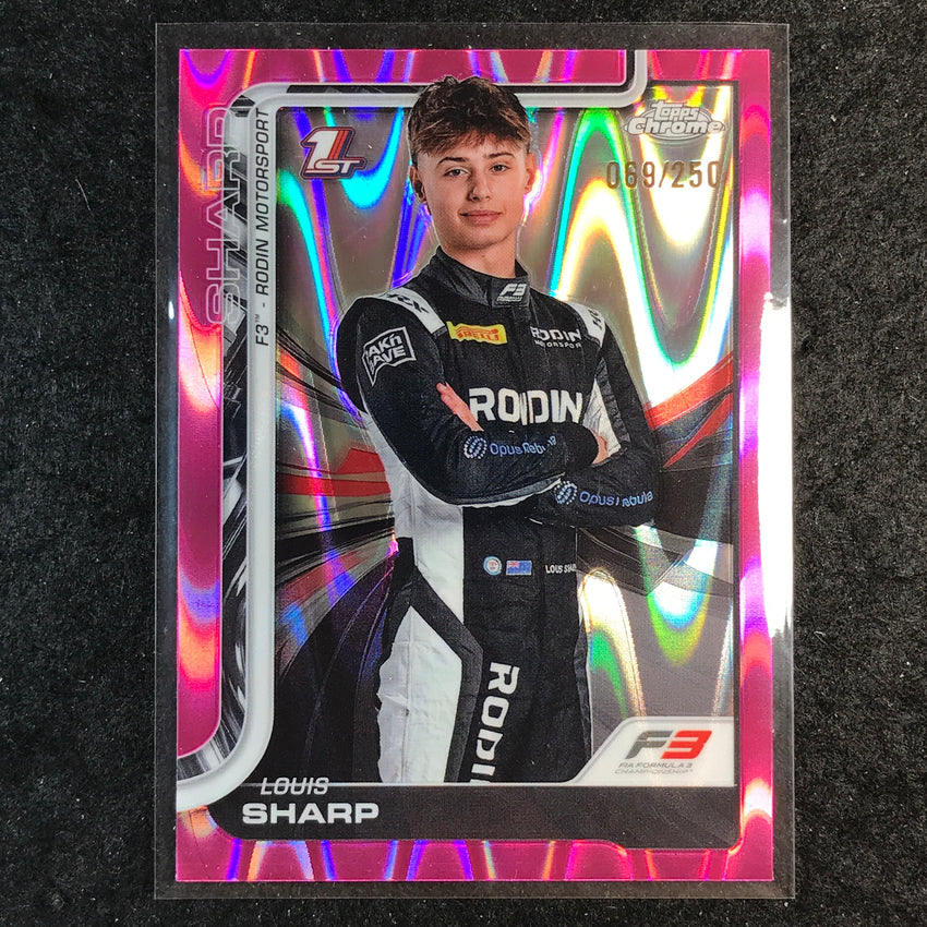 2025 Topps Chrome F1 LOUIS SHARP Pink RayWave 69/250 #68