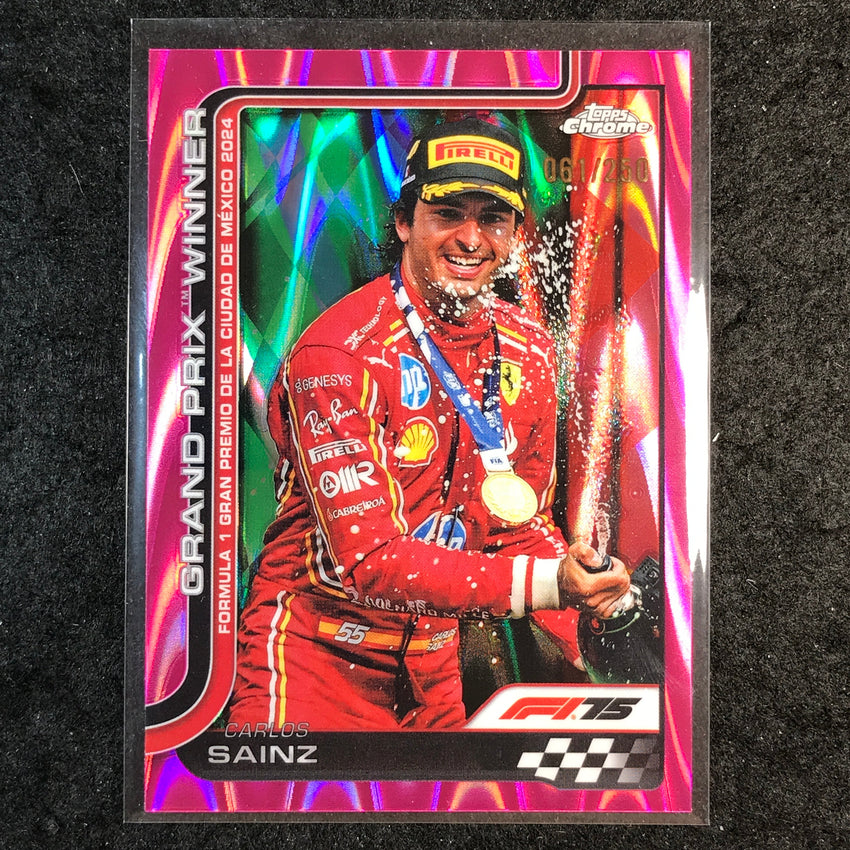 2025 Topps Chrome F1 CARLOS SAINZ Pink RayWave 61/250 #112