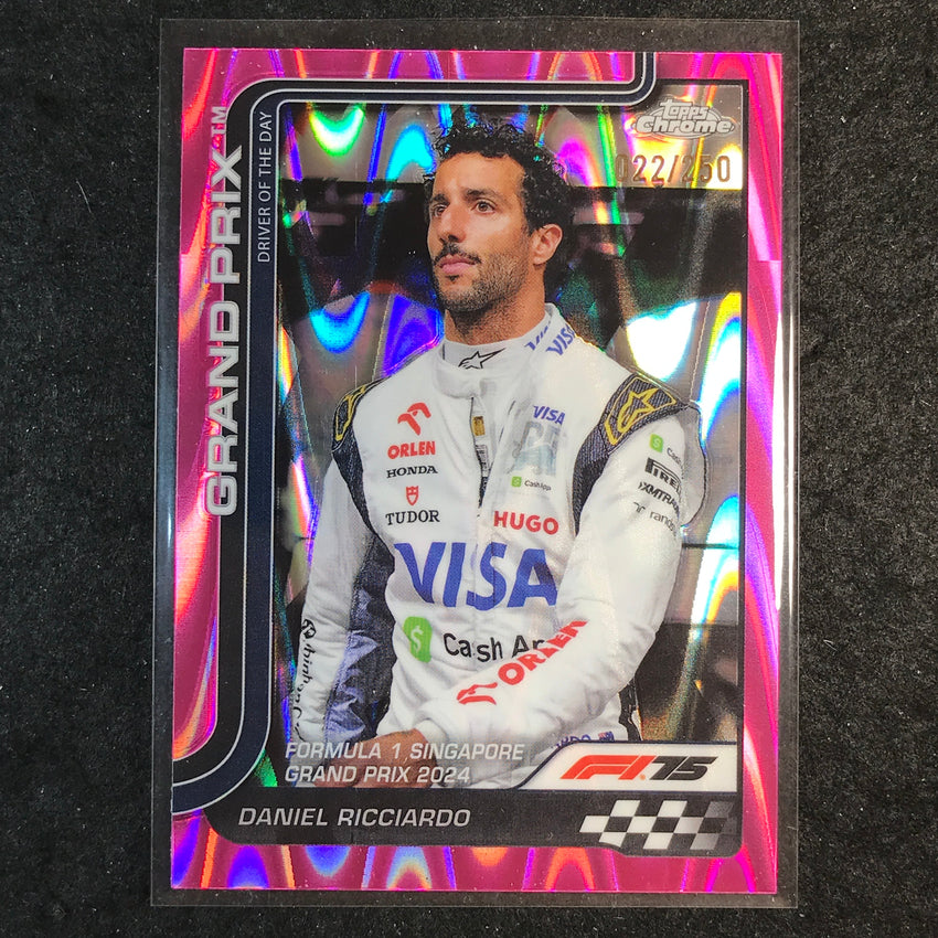 2025 Topps Chrome F1 DANIEL RICCIARDO Pink RayWave 22/250 #139