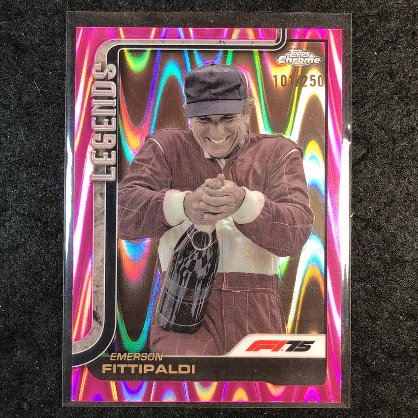 2025 Topps Chrome F1 EMERSON FITTIPALDI Legends Pink RayWave 101/250 #152