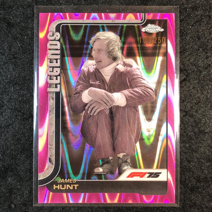 2025 Topps Chrome F1 JAMES HUNT Legends Pink RayWave 199/250 #155