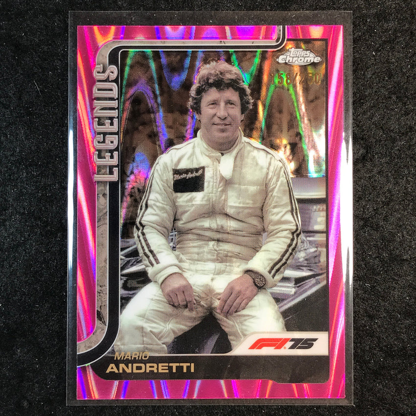 2025 Topps Chrome F1 MARIO ANDRETTI Legends Pink RayWave 158/250 #161