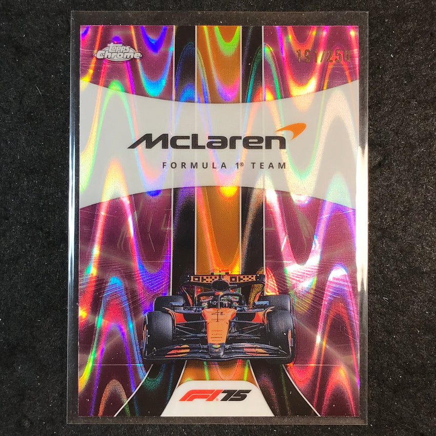 2025 Topps Chrome F1 MCLAREN Team Logo Pink RayWave 191/250 #176