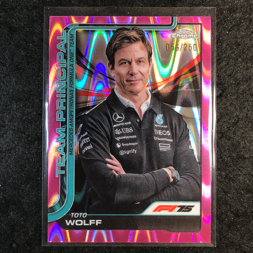 2025 Topps Chrome F1 TOTO WOLFF Team Principal Pink RayWave 56/250 #195
