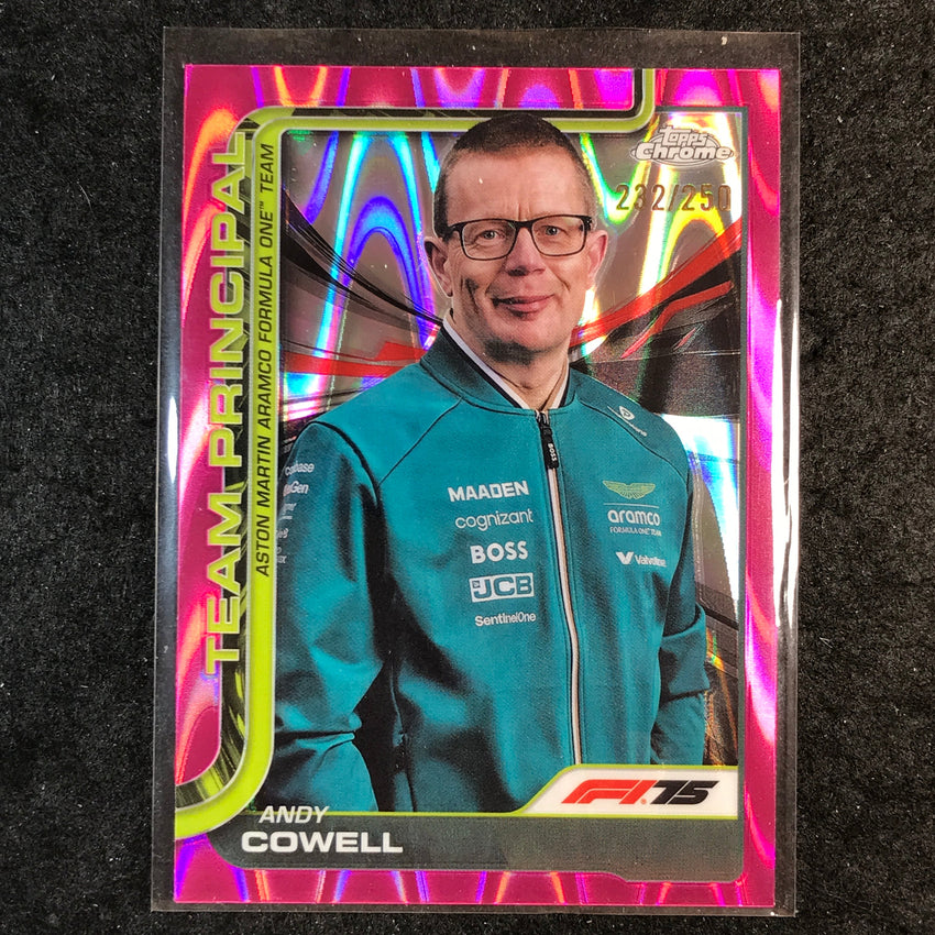 2025 Topps Chrome F1 ANDY COWELL Team Principal Pink RayWave 232/250 #196
