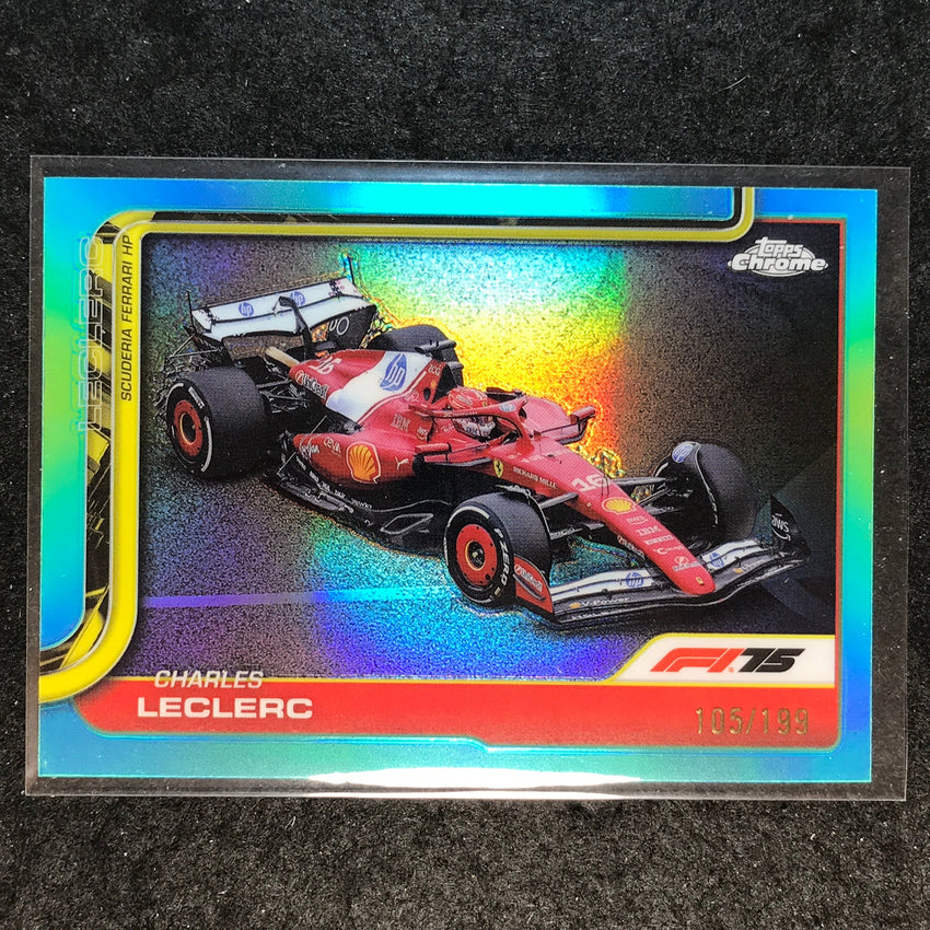 2025 Topps Chrome F1 CHARLES LECLERC Aqua 105/199 #75