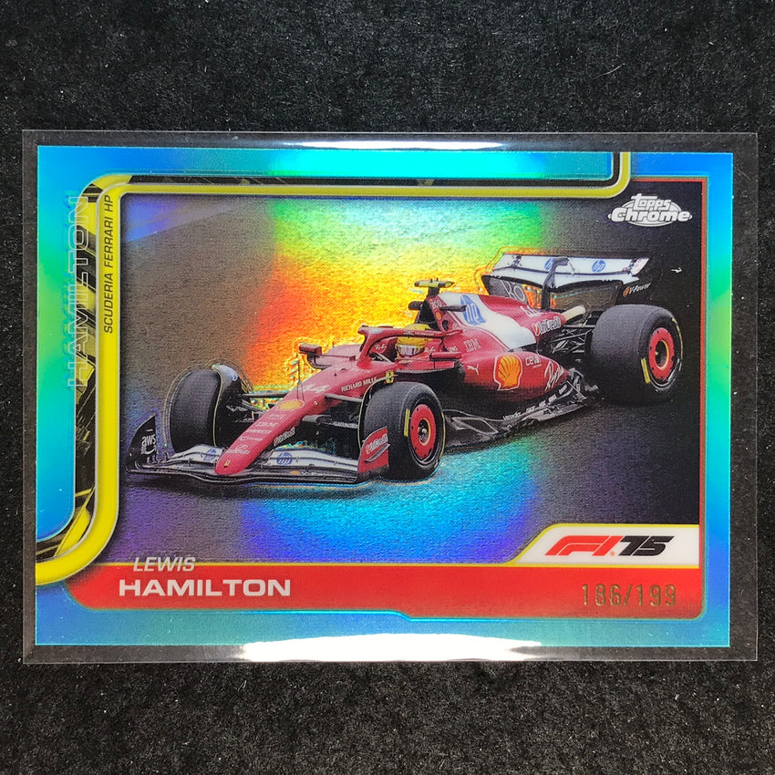 2025 Topps Chrome F1 LEWIS HAMILTON Aqua 186/199 #76