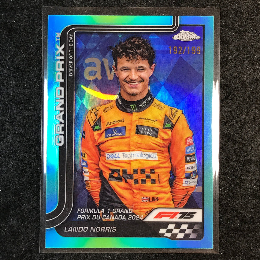 2025 Topps Chrome F1 LANDO NORRIS Aqua 192/199 #130