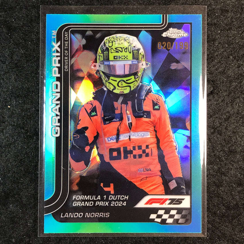2025 Topps Chrome F1 LANDO NORRIS Aqua 20/199 #136