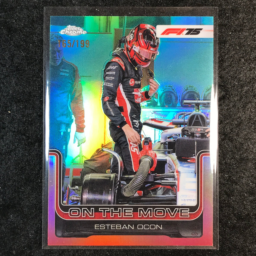 2025 Topps Chrome F1 ESTEBAN OCON On the Move Aqua 165/199 #190