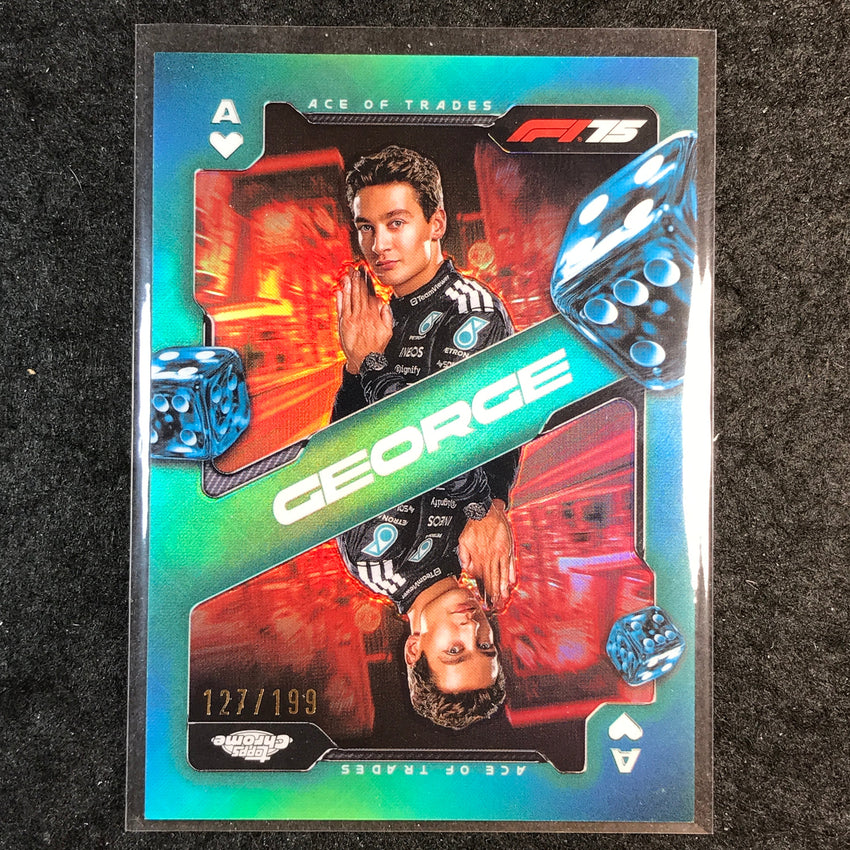2025 Topps Chrome F1 GEORGE RUSSELL Ace of Trades Aqua 127/199 #1