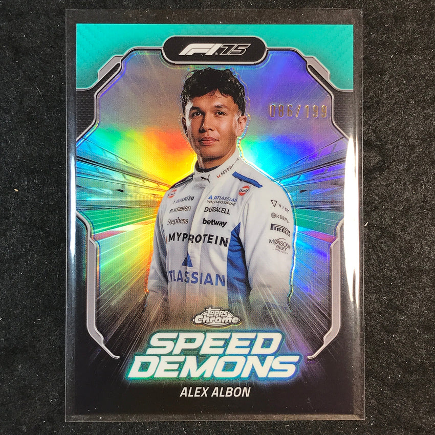 2025 Topps Chrome F1 ALEX ALBON Speed Demons Aqua 86/199 #7
