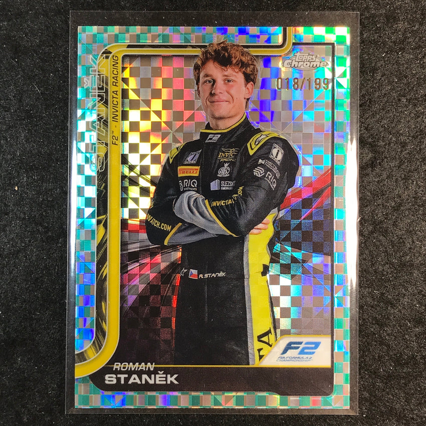 2025 Topps Chrome F1 ROMAN STANEK Aqua Checker Flag 18/199 #22