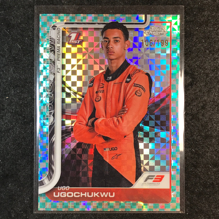 2025 Topps Chrome F1 UGO UGOCHUKWU Aqua Checker Flag 106/199 #45