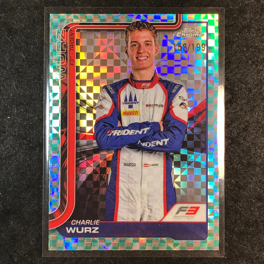 2025 Topps Chrome F1 CHARLIE WURZ Aqua Checker Flag 158/199 #48