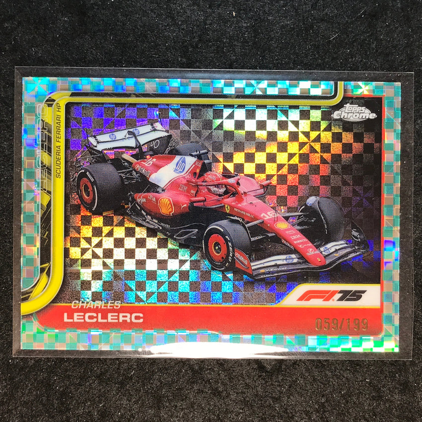 2025 Topps Chrome F1 CHARLES LECLERC Aqua Checker Flag 59/199 #75
