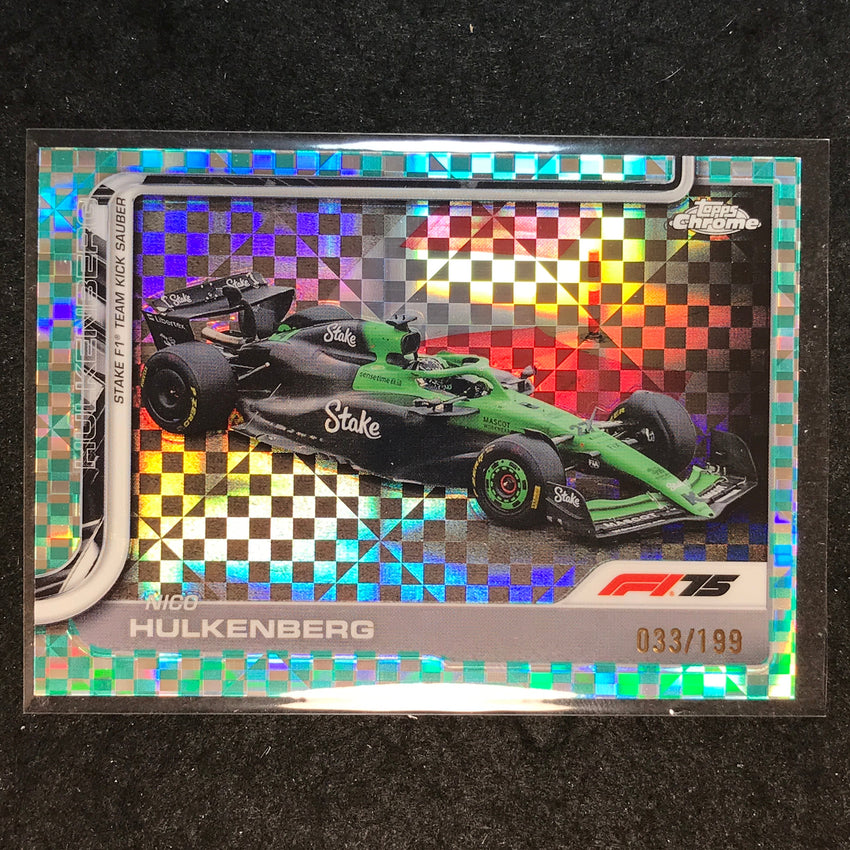 2025 Topps Chrome F1 NICO HULKENBERG Aqua Checker Flag 33/199 #91