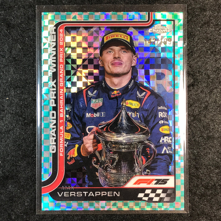 2025 Topps Chrome F1 MAX VERSTAPPEN Aqua Checker Flag 142/199 #93