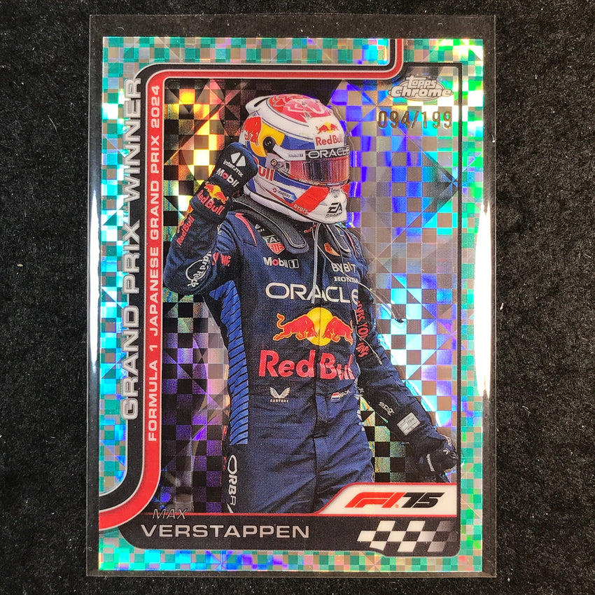 2025 Topps Chrome F1 MAX VERSTAPPEN Aqua Checker Flag 94/199 #96