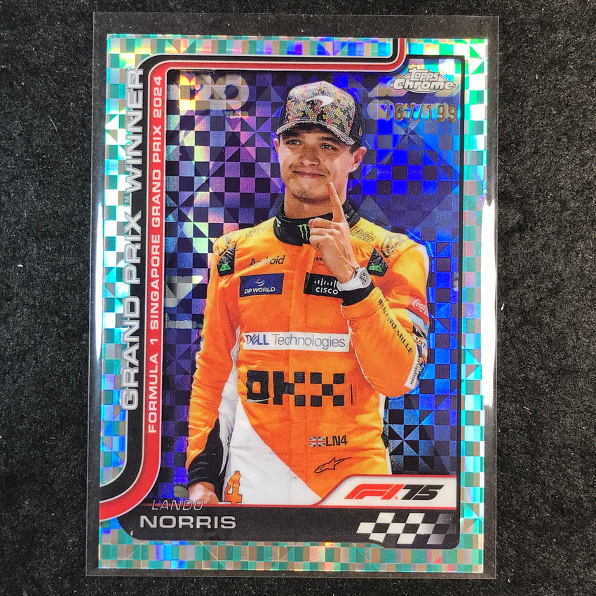 2025 Topps Chrome F1 LANDO NORRIS Aqua Checker Flag 167/199 #110