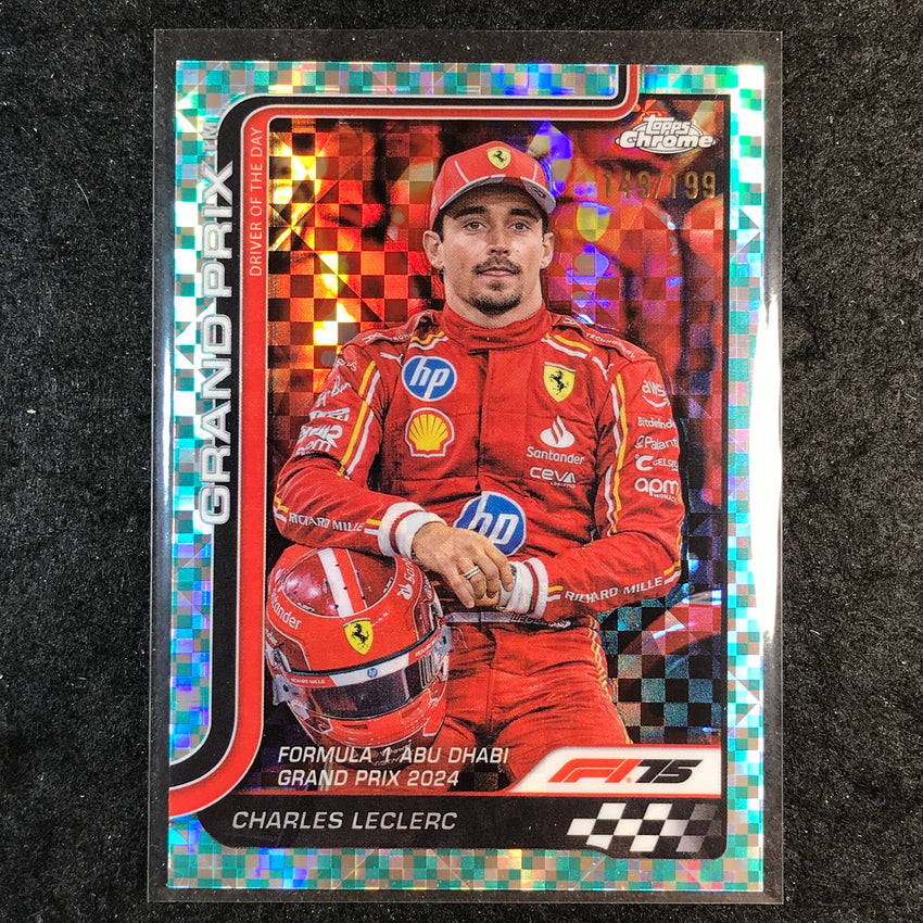 2025 Topps Chrome F1 CHARLES LECLERC Aqua Checker Flag 149/199 #145
