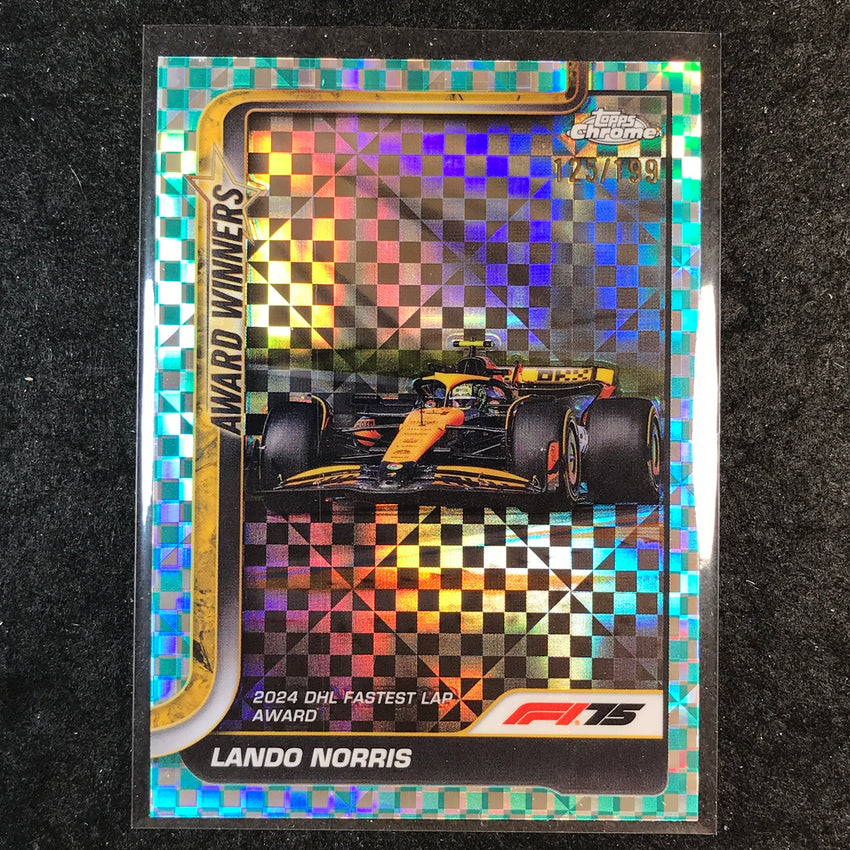 2025 Topps Chrome F1 LANDO NORRIS Aqua Checker Flag 125/199 #147