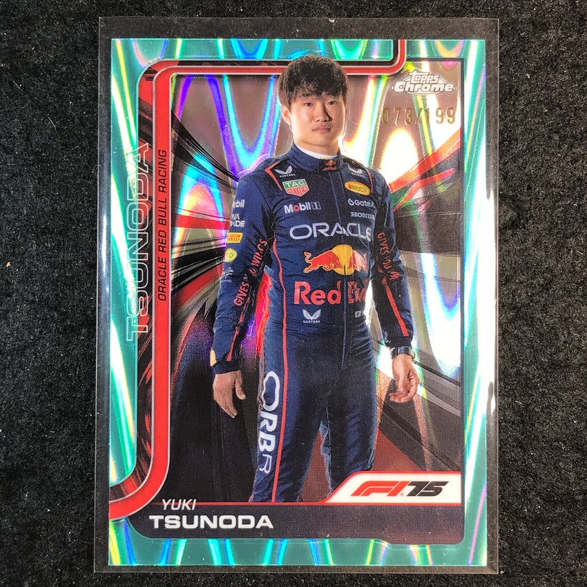2025 Topps Chrome F1 YUKI TSUNODA Aqua RayWave 73/199 #2