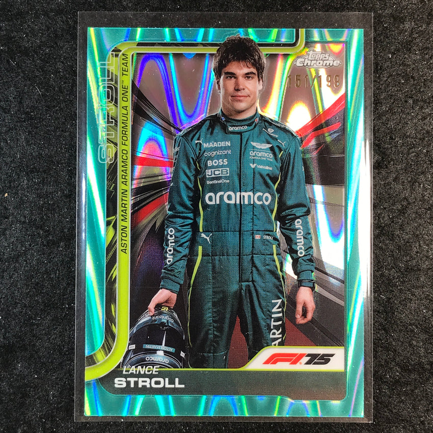 2025 Topps Chrome F1 LANCE STROLL Aqua RayWave 151/199 #10