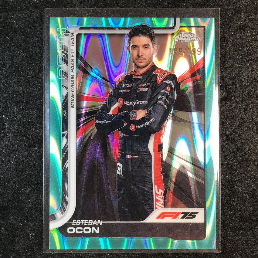 2025 Topps Chrome F1 ESTEBAN OCON Aqua RayWave 129/199 #13