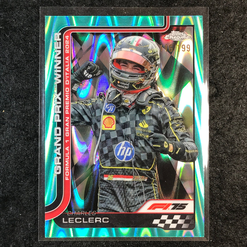 2025 Topps Chrome F1 CHARLES LECLERC Aqua RayWave 116/199 #108