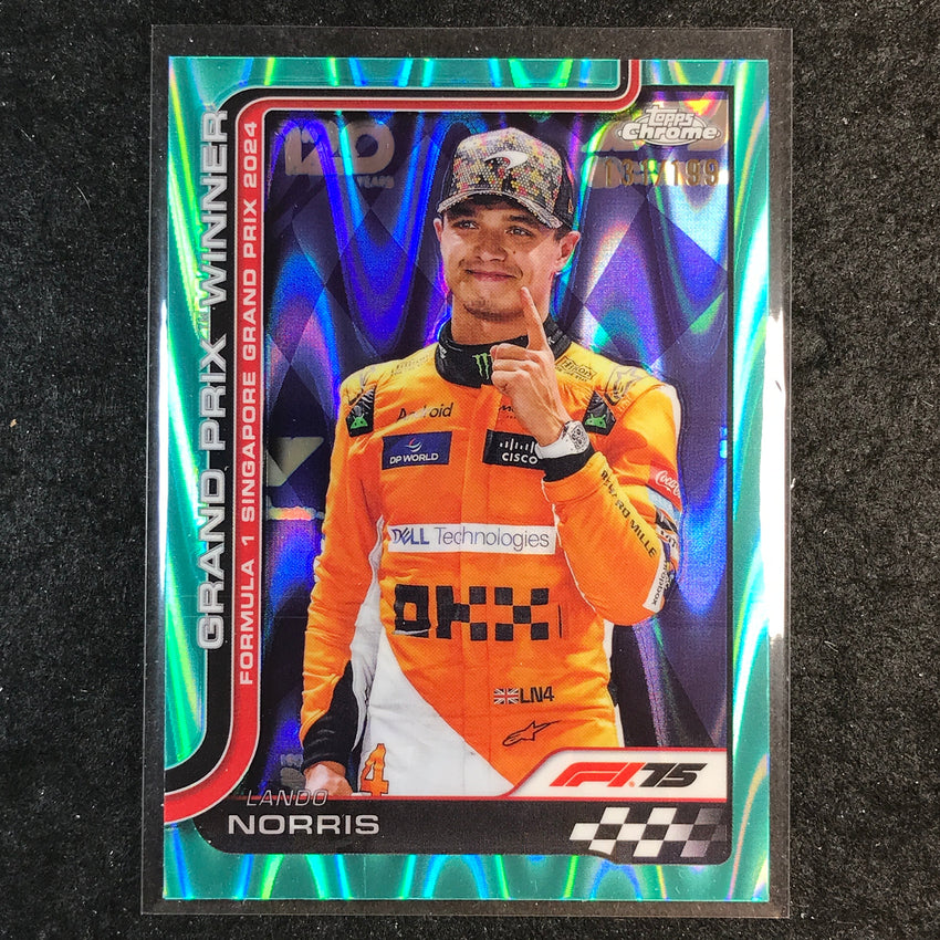 2025 Topps Chrome F1 LANDO NORRIS Aqua RayWave 131/199 #110