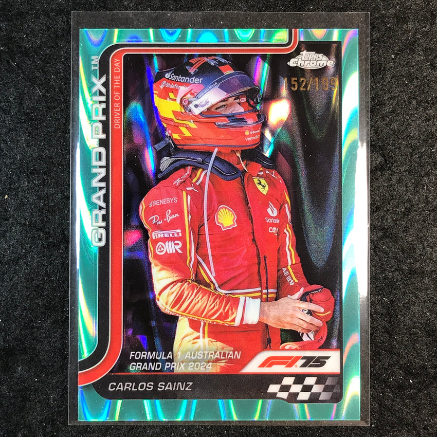 2025 Topps Chrome F1 CARLOS SAINZ Aqua RayWave 152/199 #124