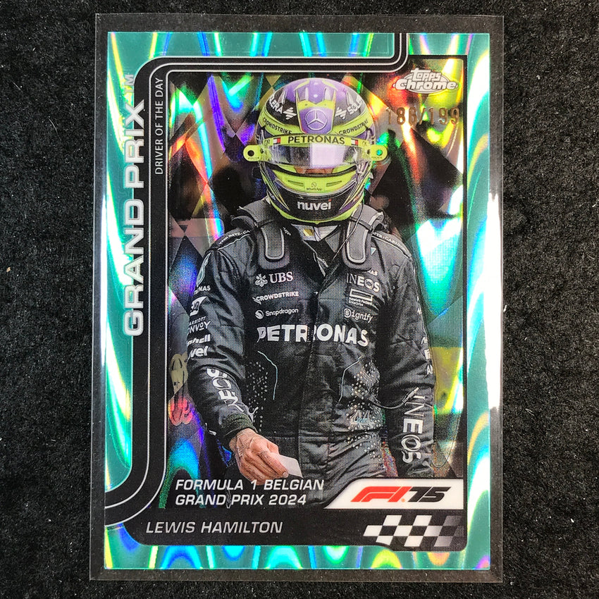 2025 Topps Chrome F1 LEWIS HAMILTON Aqua RayWave 186/199 #135