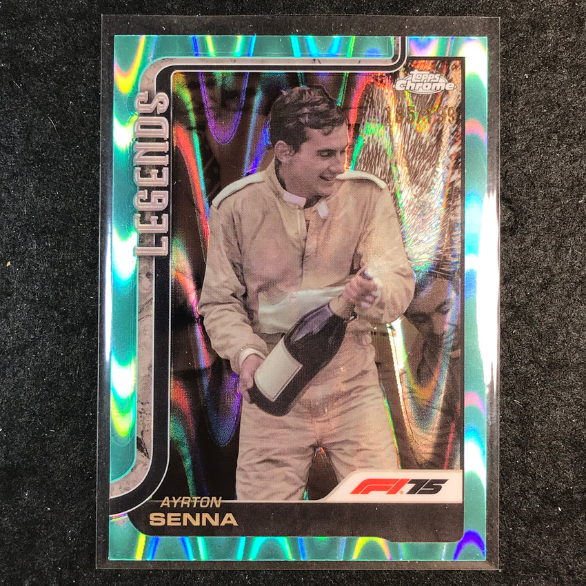 2025 Topps Chrome F1 AYRTON SENNA Legends Aqua RayWave 165/199 #162