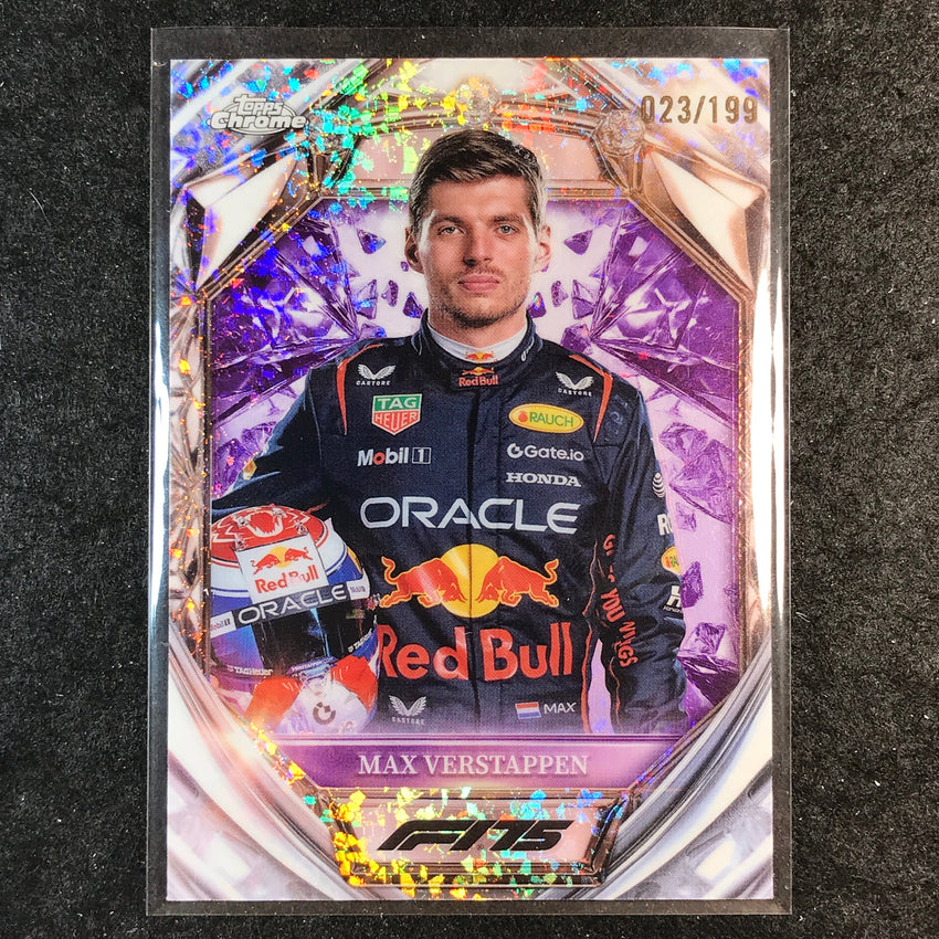 2025 Topps Chrome F1 MAX VERSTAPPEN Diamond 75th Anniversary Purple 23/199 #1