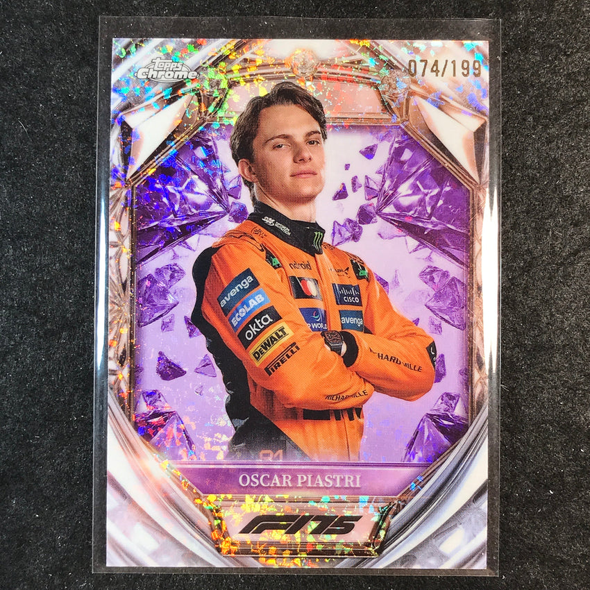 2025 Topps Chrome F1 OSCAR PIASTRI Diamond 75th Anniversary Purple 74/199 #6