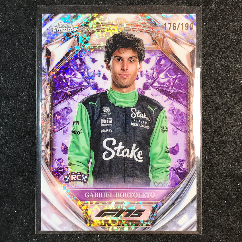2025 Topps Chrome F1 GABRIEL BORTOLETO 75th Anniversary Rookie Purple 176/199